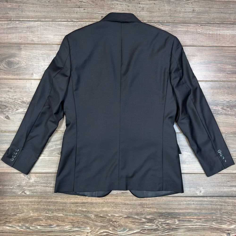 J.Crew Men Size 40S Slim Thompson Tuxedo Jacket Black 100% Wool Blazer A7235 NEW